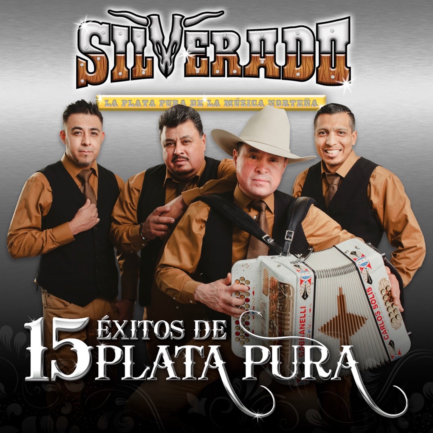 Portada de 15 Éxitos de Plata Pura de Grupo Silverado